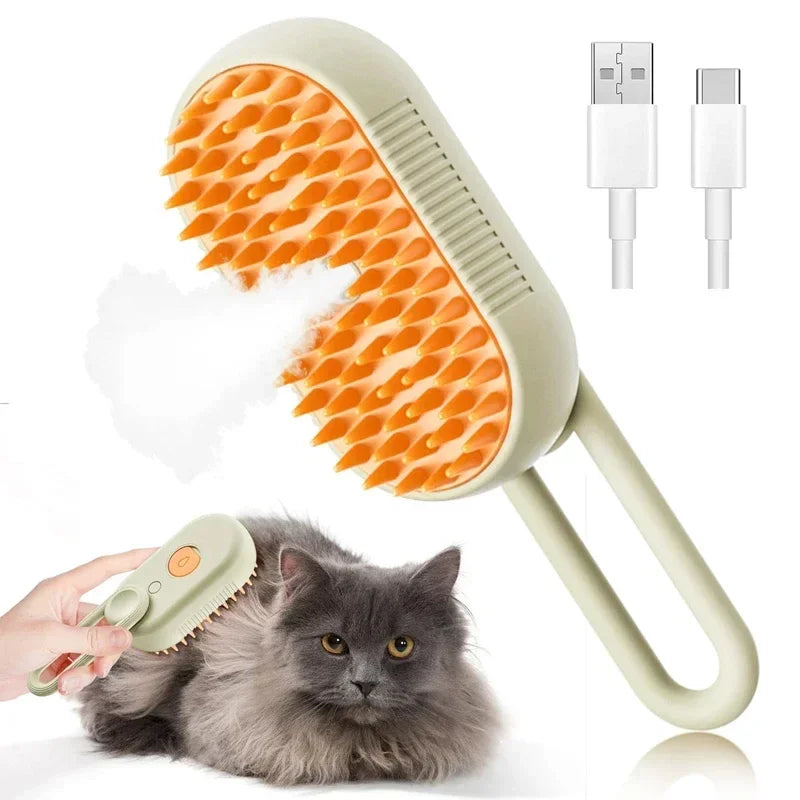 Steamy spa pet brush details