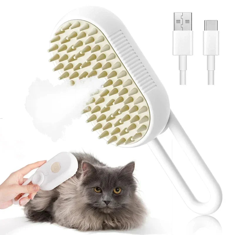 3-in-1 steamy pet brush